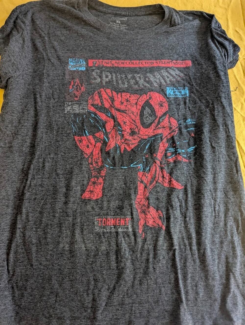 Marvel Spider-Man “Torment” Graphic T-Shirt Mens XL Black Comic Book Superhero T